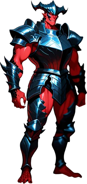 Asmodeus, King of Lust, in demonic armour