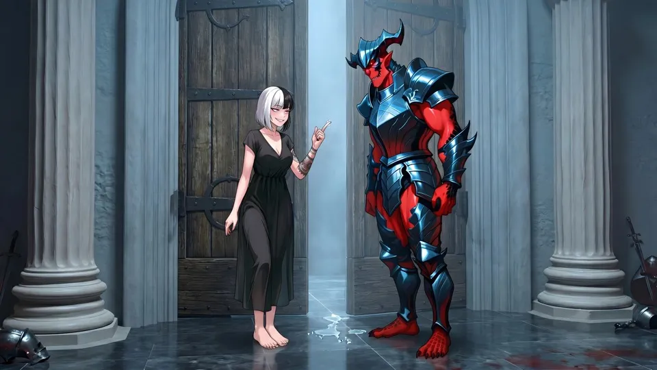 Lilith, Queen of Hell, makes a bargain with Asmodeus