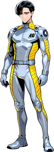 Neil, Mission Captain, in a flight suit